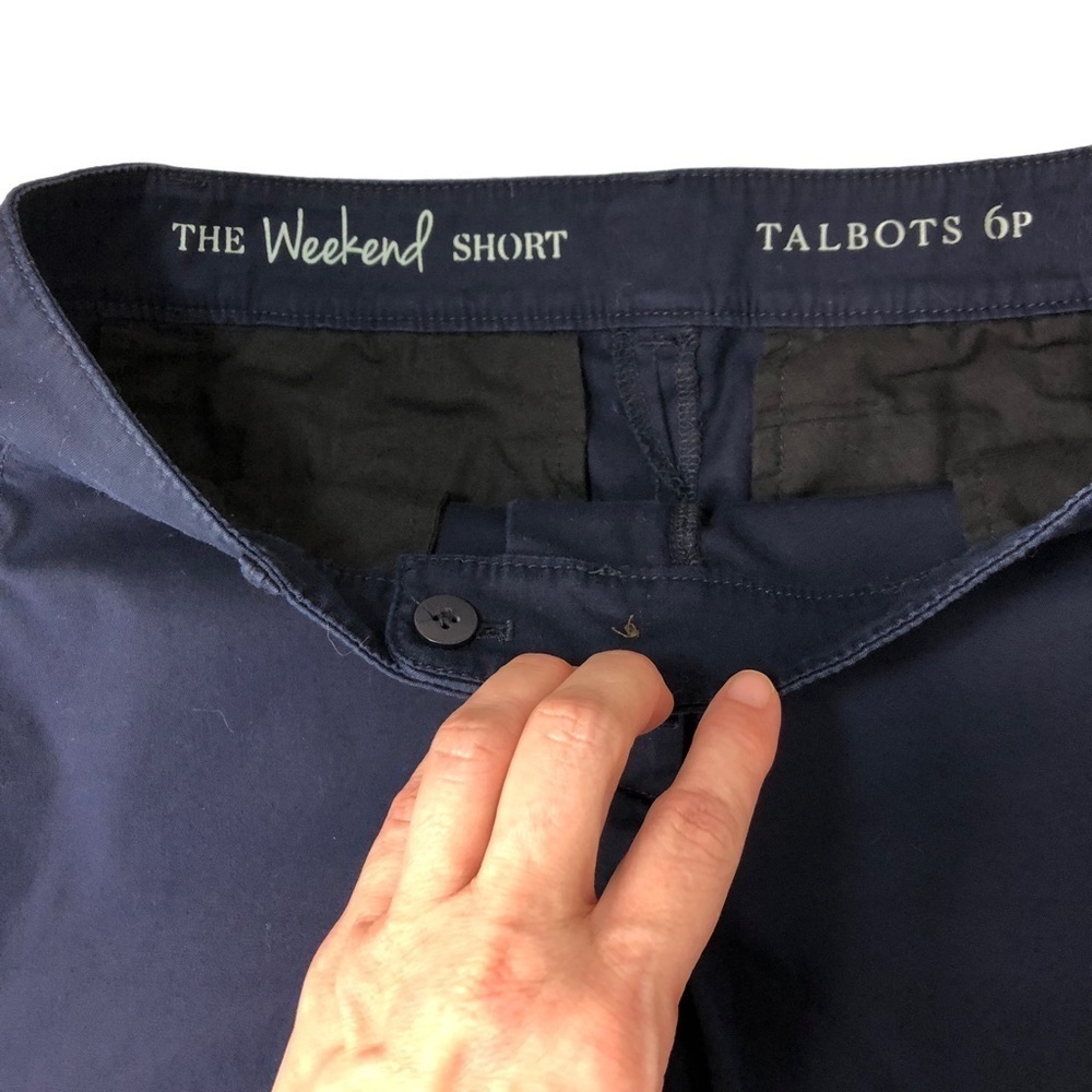 Talbots The Weekend Short Chino Sz 6 Petite Navy Blue Walking  Cotton Blend - Picture 5 of 5